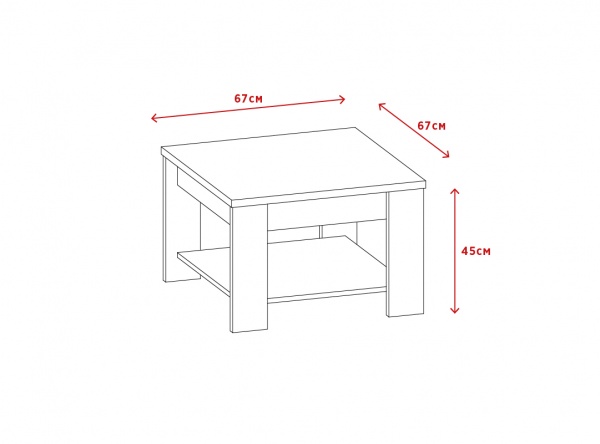 Стол журнальный Kent I дуб вотан/антрацит 670x670x450мм Accord 