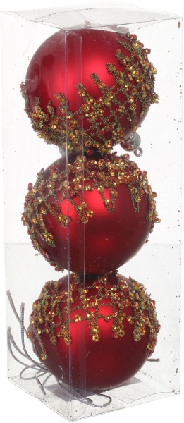 Набор елочных шаров Комплект № 31 d 80 мм 3 шт./уп.