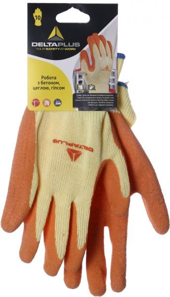 Перчатки Delta Plus с покрытием латекс XL (10) WUAVE730OR10