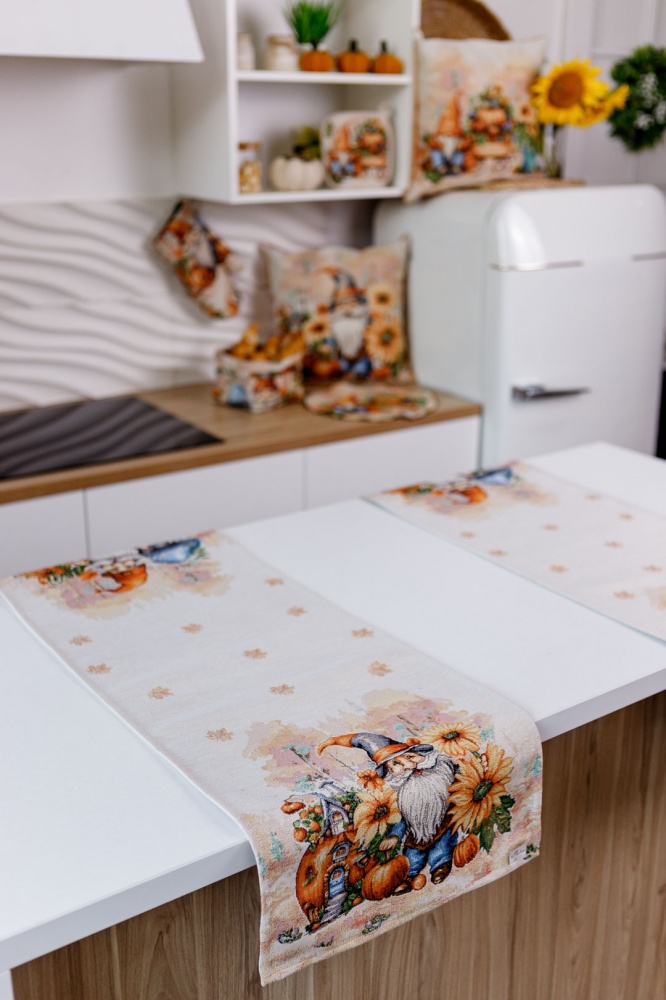 Дорожка (раннер) Тыквенные гномы 35x100 см бежевый Прованс