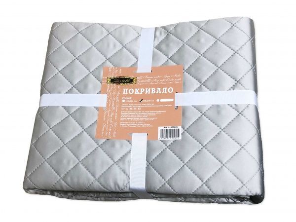 Покривало декоративне Матсатин 160х220 см Zastelli світло-сірий 