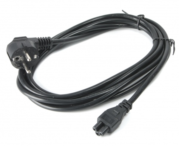 Кабель Cablexpert силовой 3 м черный (PC-186-ML12-3M) CEE7/7-C5, VDE, с заземлением, 3х1.0 мм 