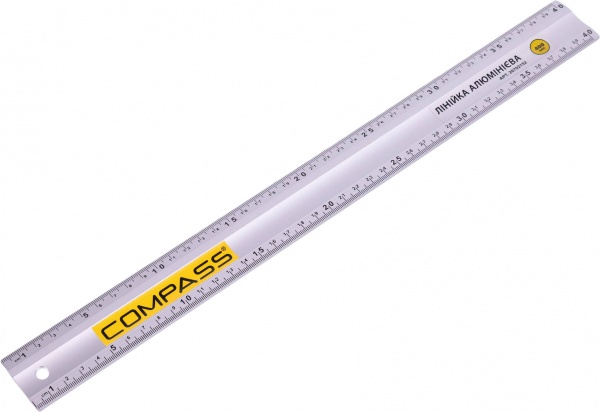 Линейка Compass Л-400 алюминиевая анодированная две шкалы  — фото 1