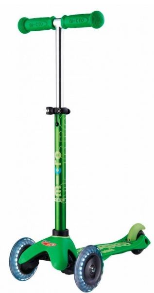 Самокат Micro Mobillity Systems Mini Micro deluxe green LED зеленый металлик ММD051 