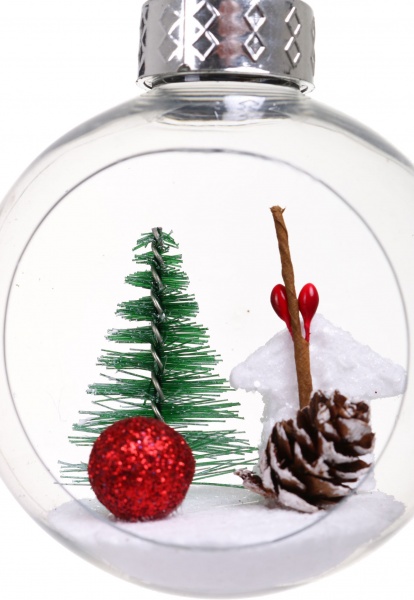 Декоративна підвіска куль із декором 8 см 2 шт. прозорий NY21126