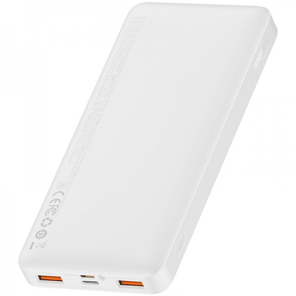 Универсальная мобильная батарея BASEUS Bipow PD 20W USB-C 2xUSB QC 3.0 10000 mAh white (PPDML-L02) 