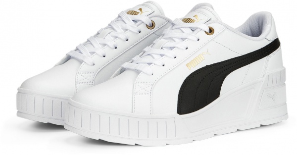 Кроссовки Puma KARMEN WEDGE PUMA WHITE-PUMA BLACK-GOLD 39098502 р.40 белый
