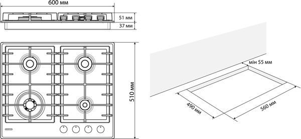 Варильна поверхня Eleyus Linda 60 BL CTF
