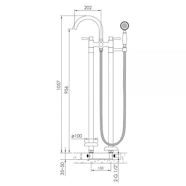 Смеситель для ванны Imprese Podzima Ledove ZMK01170106