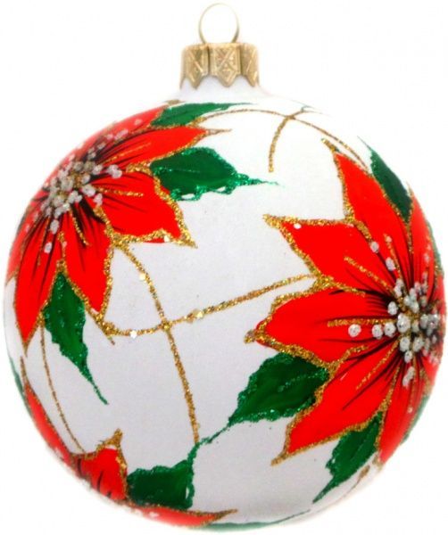 Куля скляна Квіти 2 d80 К-263-80 білий