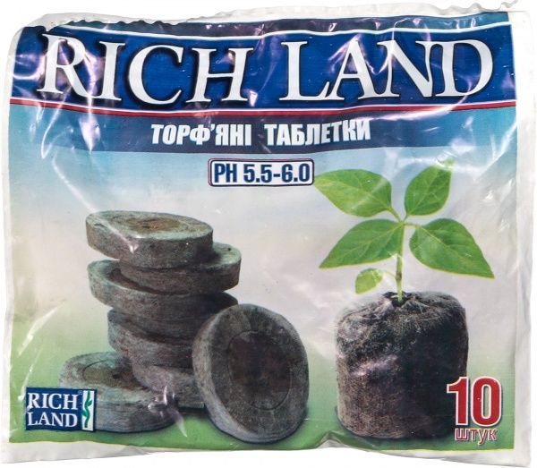 Торфяные таблетки Rich Land J-7 33 мм 10 шт.