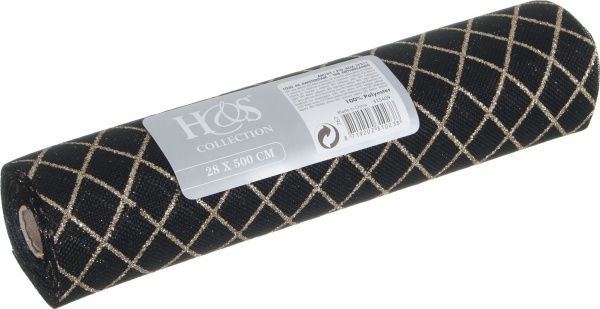 Бумага для упаковки Koopman золотые ромбы черный 28x500 см 
