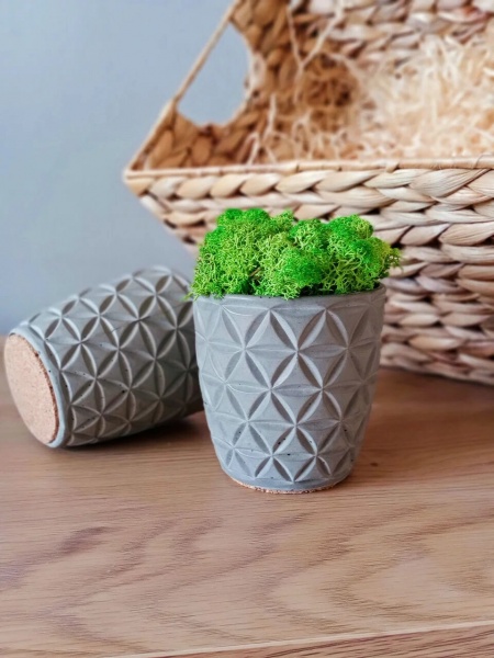 Кашпо декоративне Pattern білий бетон