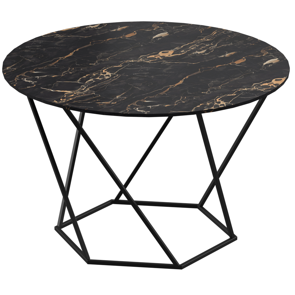 Стіл журнальний Aqua Rodos Лінт RICHMOND BLACK 450мм чорний/чорний