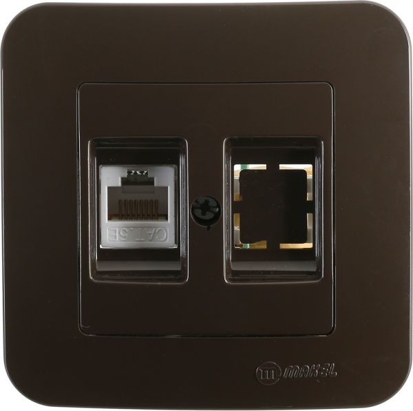 Розетка комп’ютерна Makel Lillium Natural коричневий