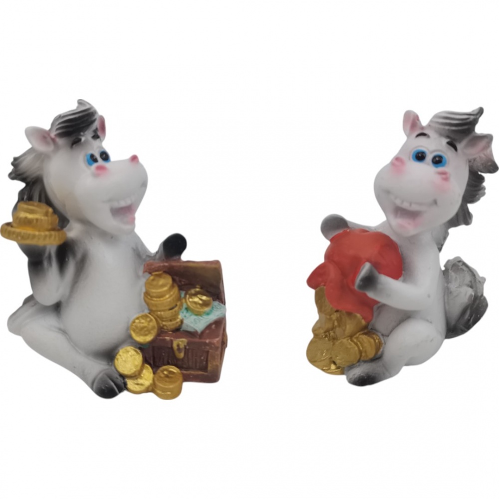 Сувенир лошадь весельчак 2 шт 6х7 см