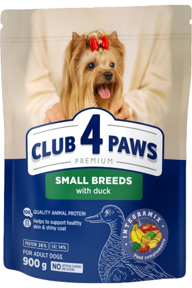 Корм сухий Club 4 Paws міні з качкою 900 г