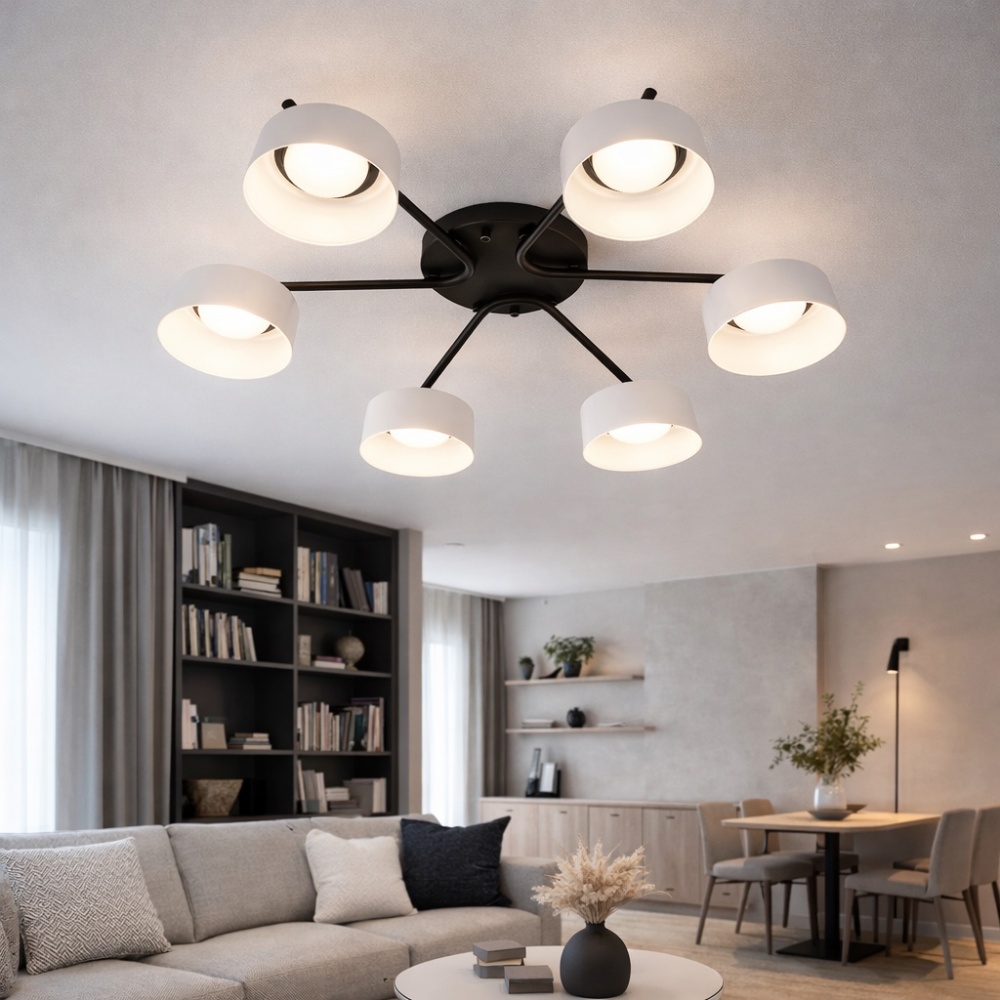 Люстра потолочная LIGHT SET DUSHA MS228 6x12 Вт GX53 черный/молочный