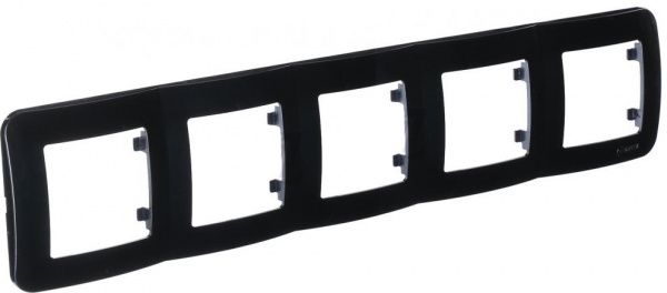 Рамка пятиместная Lillium Natural Makel горизонтальная черный