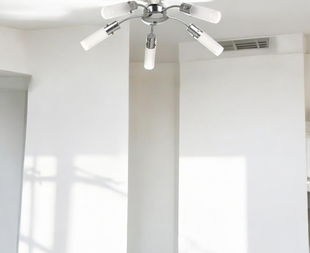 Світильник стельовий Accento lighting Camellia 5x40 Вт E14 хром ALPL-BL19230-5