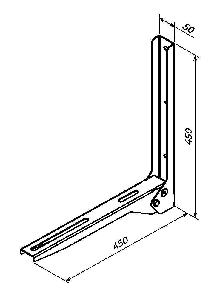 Кронштейн для зовнішнього блоку кондиціонера WACB-45 450х450х50 мм білий