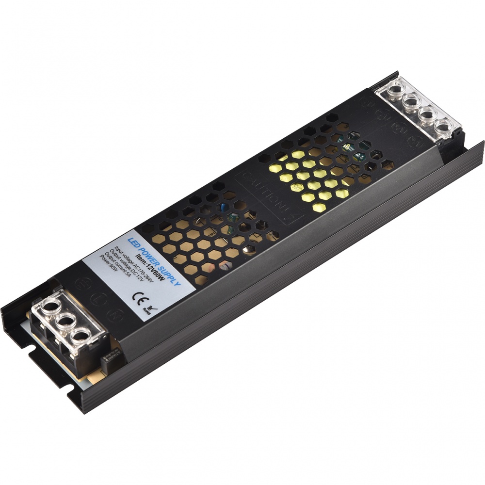 Перетворювач напруги Hopfen 12 В IP20 HTB-12V-60W BK