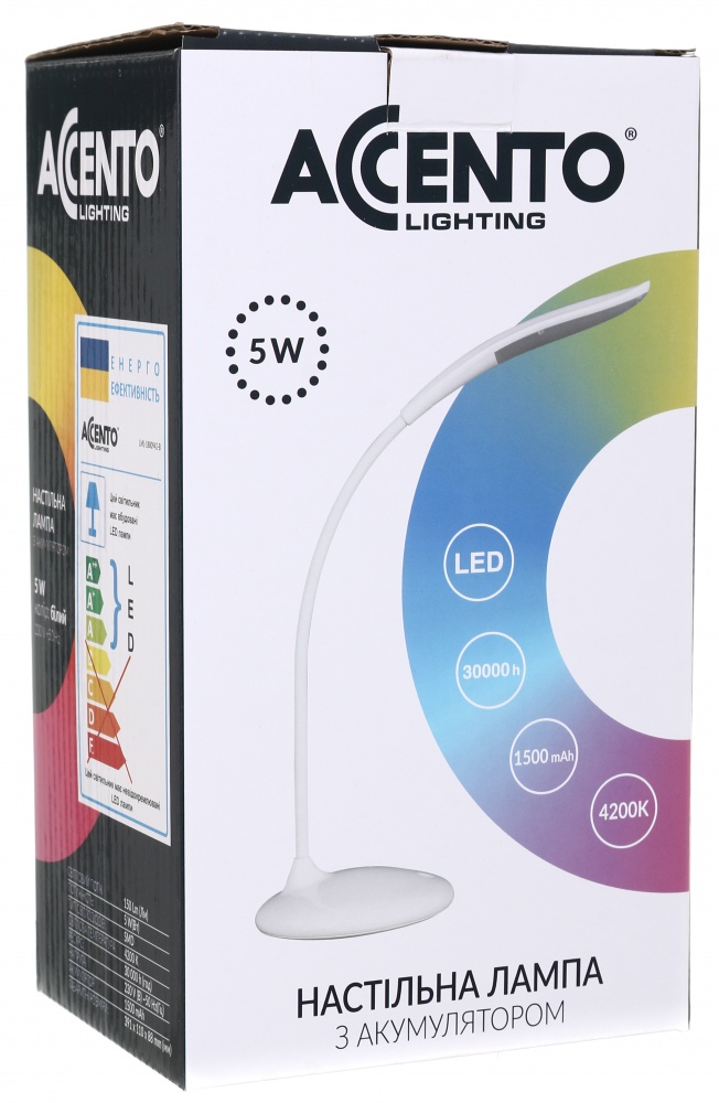 Настільна лампа Accento lighting 5 Вт білий LML-1800942-B