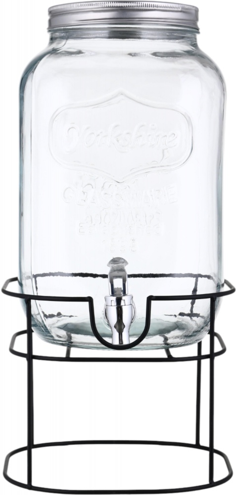 Ємність для напоїв Lemonade 8 л з кришкою та краном на металевій підставці