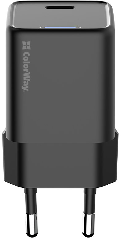 Сетевое зарядное устройство ColorWay GaN Mini 25W PD USB-C black
