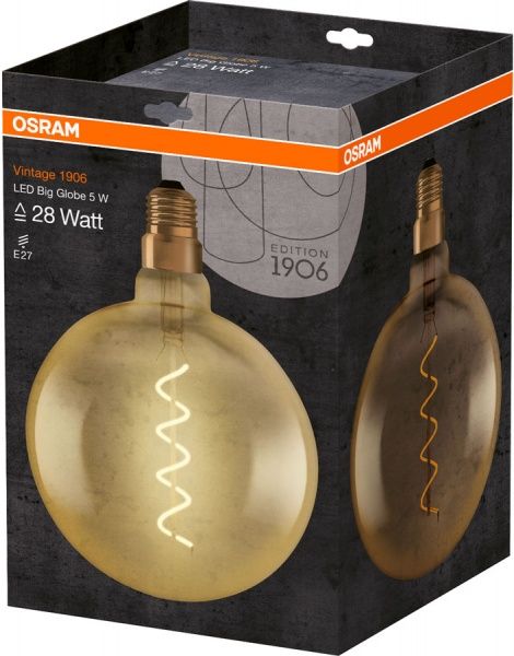 Лампа светодиодная Osram FIL Vintage Spiral Globe 5 Вт E27 2000 К 220 В желтая 4058075092013 