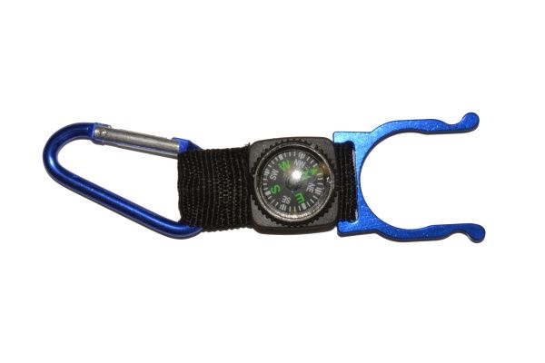 Карабин алюминиевый с компасом 57х5 мм