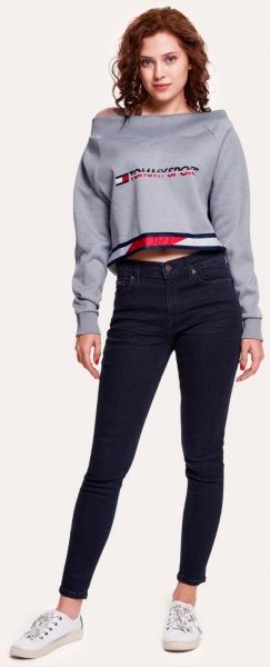 Джемпер Tommy Hilfiger CROP V NECK SWEATER WITH TAPE S10S100363001 р. M светло-серый