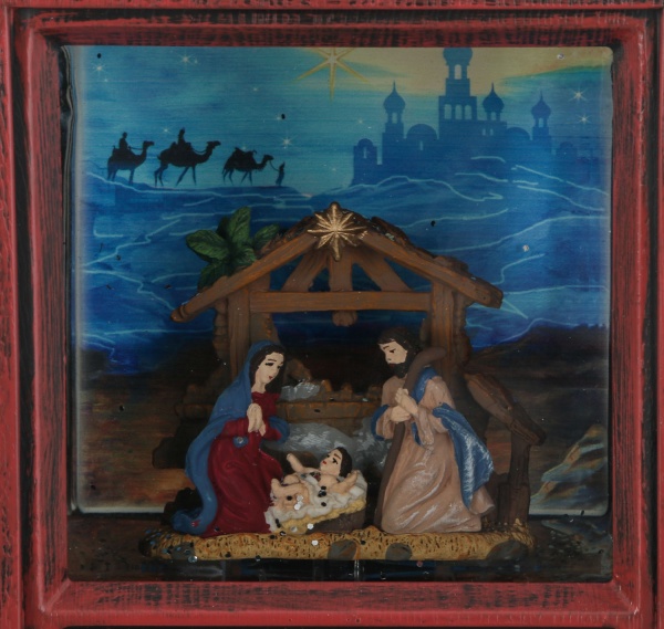 Ліхтар декоративний Телевізор Санти сніговики 12,3x8,7x22,5 см