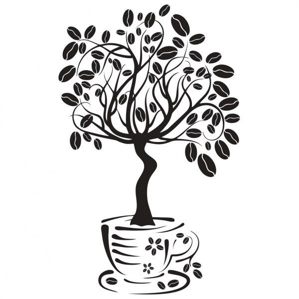 Декоративна наліпка Zatarga Дерево кава Z180027 43x70 см