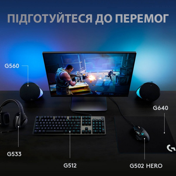 Клавиатура Logitech G512 Carbon Lightsync RGB Mechanical with GX Brown switch (L920-009352) black 