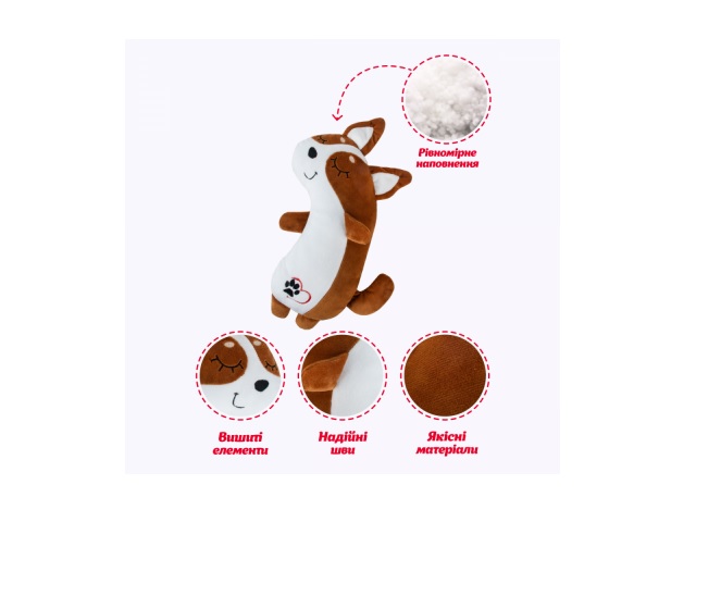 Мягкая игрушка DGT-PLUSH Корги Плюша 30 см коричневый SPKR01_SU