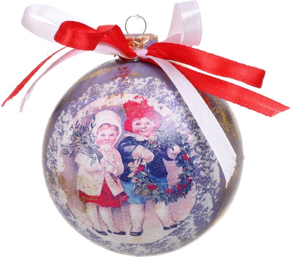 Шар новогодний Декупаж d 80 мм в ассортименте