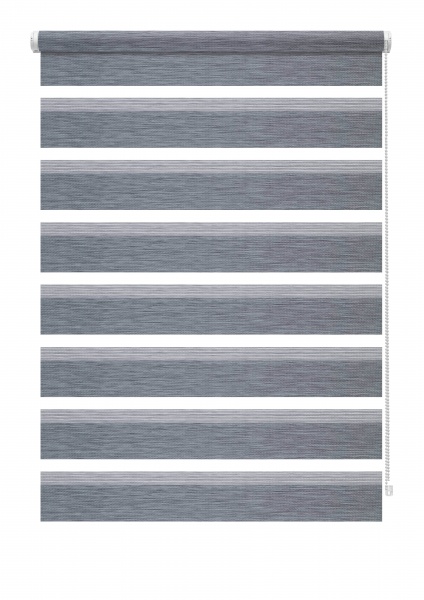 Ролета день-ночь Gardinia Мини Зебра 80x150 см натурально-серая 