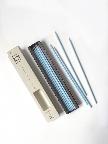 Свічки для торта BB CANDLES blue matcha 25 см 12 шт.