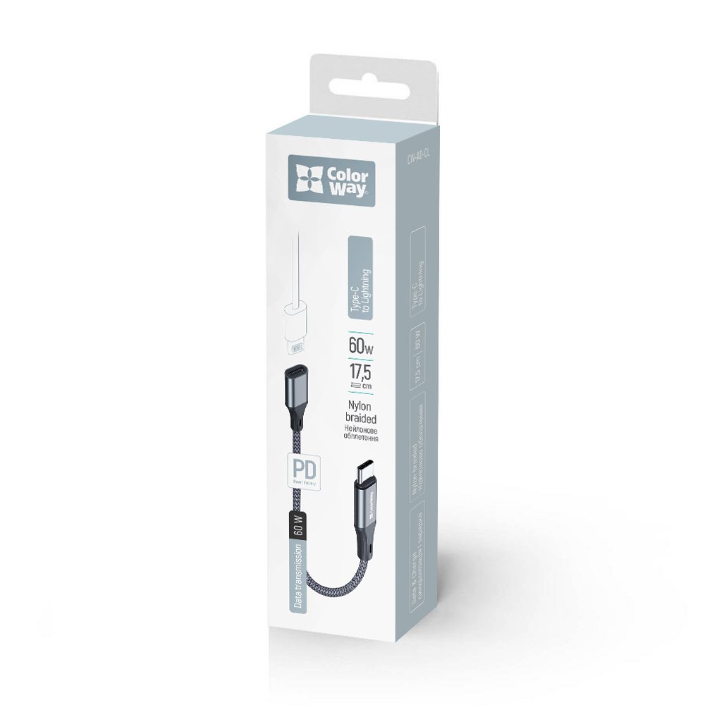 Адаптер с разъемами ColorWay 0,17 м grey (CW-AD-CL)