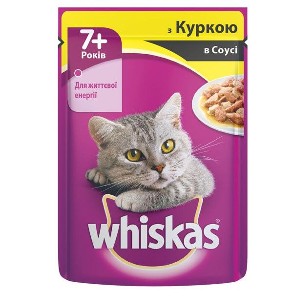 Корм Whiskas с курицей в соусе 7+ 100 г