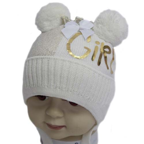 Шапочка дитяча для дівчинки Luna Kids р.36-38 молочний 2104 