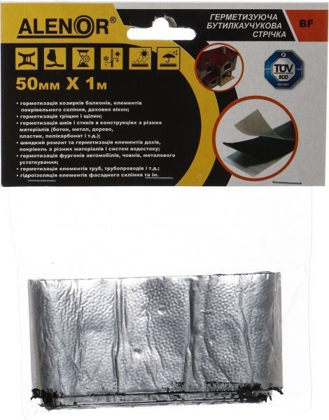 Лента герметизирующая Alenor BF бутиловая 50 мм x 1 м алюминиевая