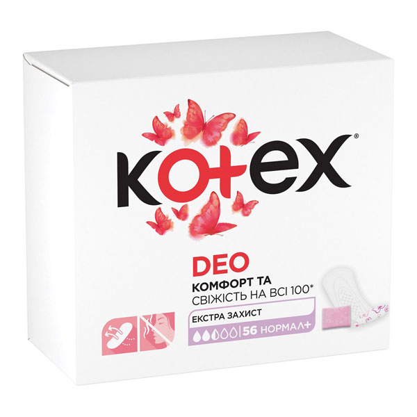 Прокладки ежедневные Kotex Deo normal plus 56 шт.