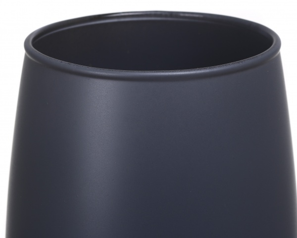 Ваза стеклянная Soft бочка 25 см серая 