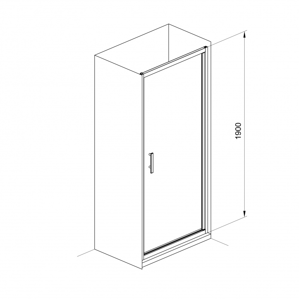 Душевые двери Koller Pool NS90GB NEON односекц. распашная Black 900x1900 мм стекло grape