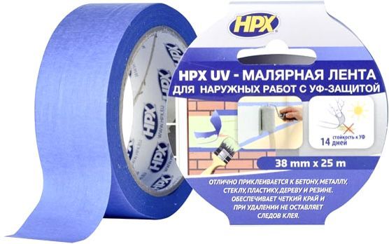 Лента малярная HPX UV для фасадных работ 25 м MU3825