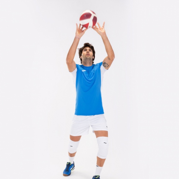 Футболка Joma SUPERLIGA T-SHIRT ROYAL-WHITE S/S 101469.702 р.L синій