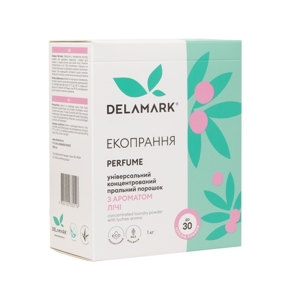 Порошок для машинной и ручной стирки DeLaMark с ароматом личи 1 кг 