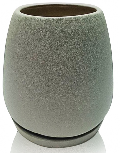 Вазон керамический Eterna 10,5х10,5х11 см овальный 1 л серая платина (203-11 сіра платина) 